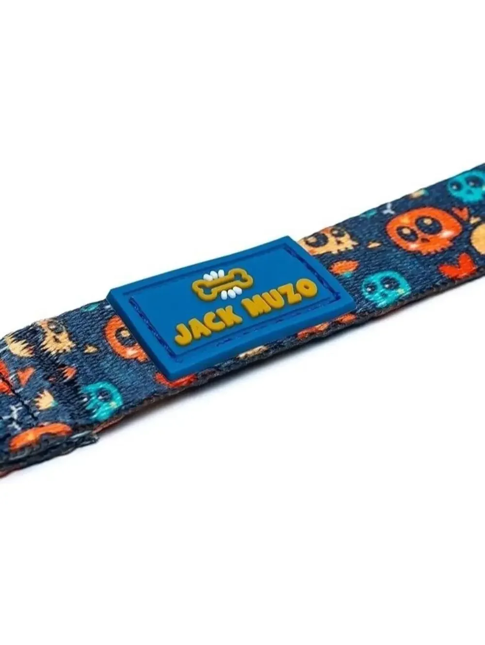 Blue Dog Collar Jack Muzo with Skeleton Bones Design, New Medium Dogs 12